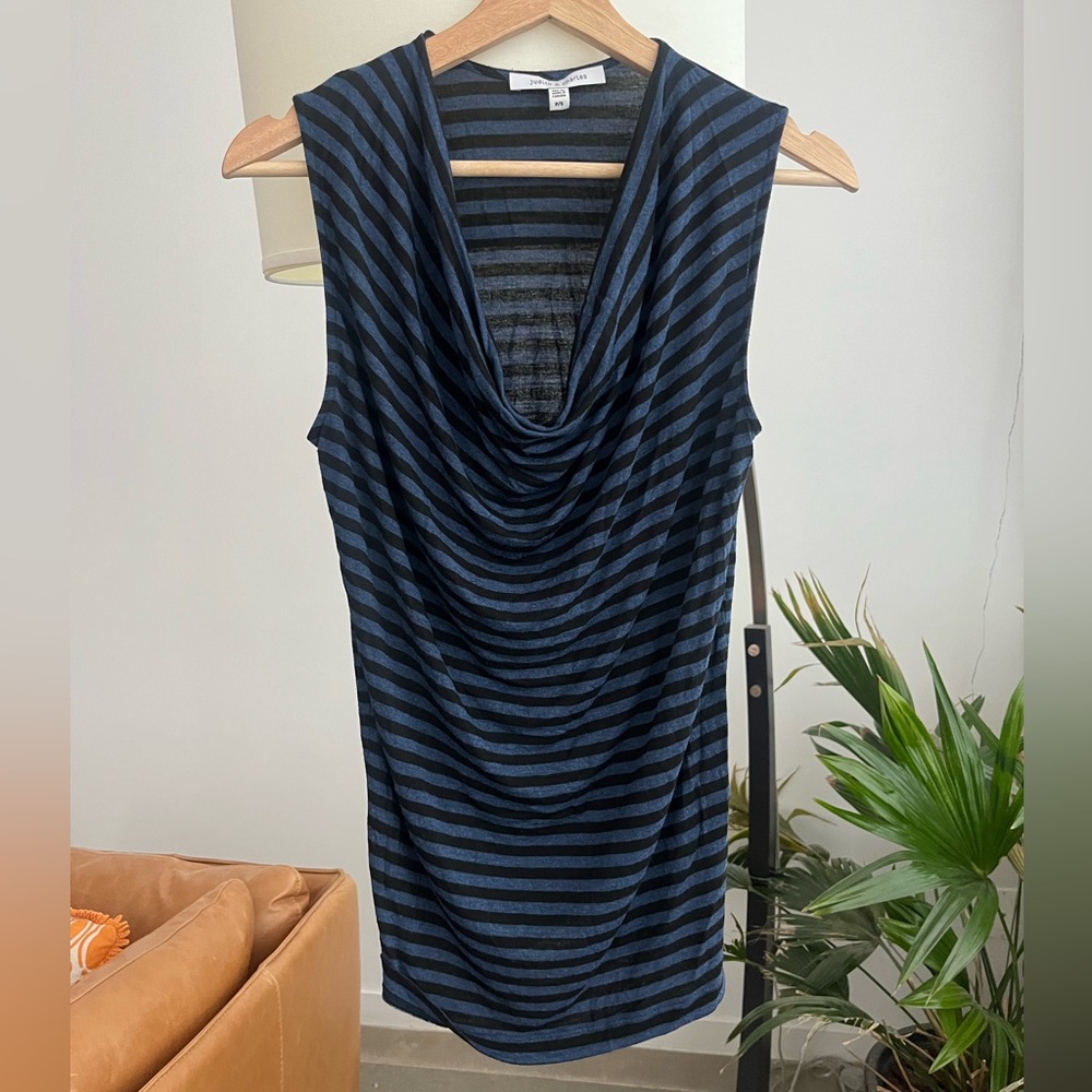 Judith & Charles Soft Striped Sleeveless Cowl Neck Top